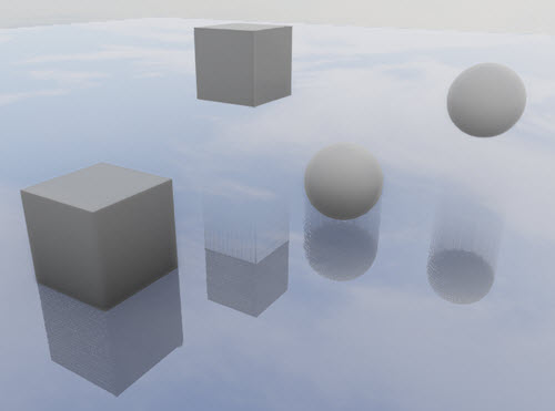 Basic example of models on a reflective floor