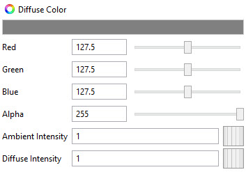 Image showing the Diffuse Color user interface in a 3D Document
