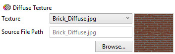 Image showing the Diffuse Texture user interface in a 3D Document