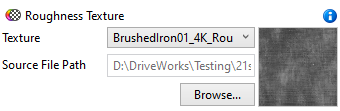 Image showing the Roughness Texture user interface in a 3D Document