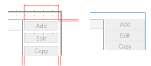 Image showing Action Button differences on the Item List control.