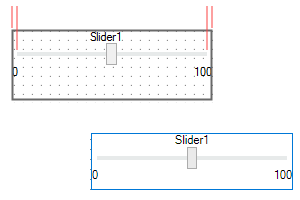 Image showing the track padding on the Slider control.
