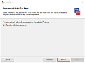 Select if Automatic or Manual component selection is required.