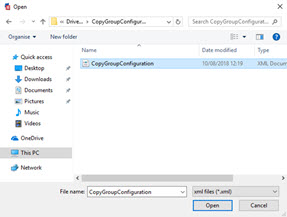 This Image shows selecting the Configuration File to use