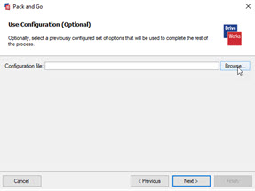 Shows clicking the Browse button on the Use Configurations window.