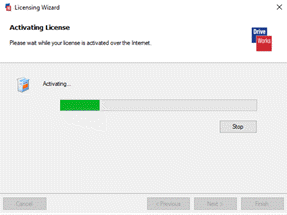 Activation progressw bar.